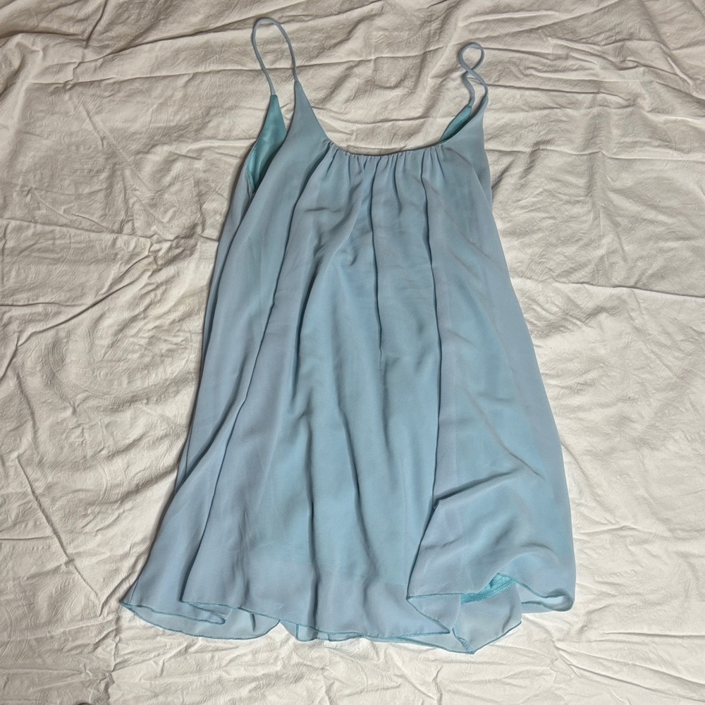Elegant Light Blue Mini Dress